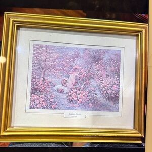 Elegant Gold Framed Garden Art Print by Bela Bodo. Janine’s Garden